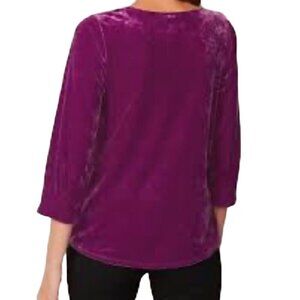 J Jill Top Women 3X Pink Pullover Velvet Crinkle Festive Feminine Whimsigoth 80s